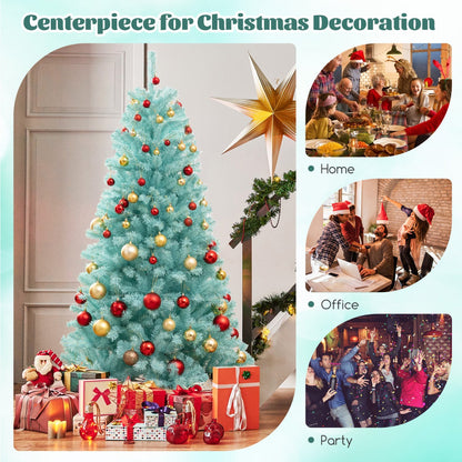 1.8M Blue Artificial Christmas Tree with LED Lights and Lush Branch Tips