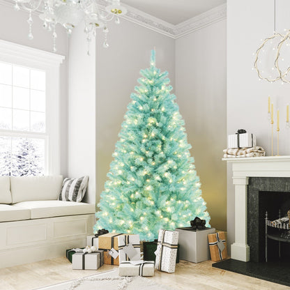 1.8M Blue Artificial Christmas Tree with LED Lights and Lush Branch Tips