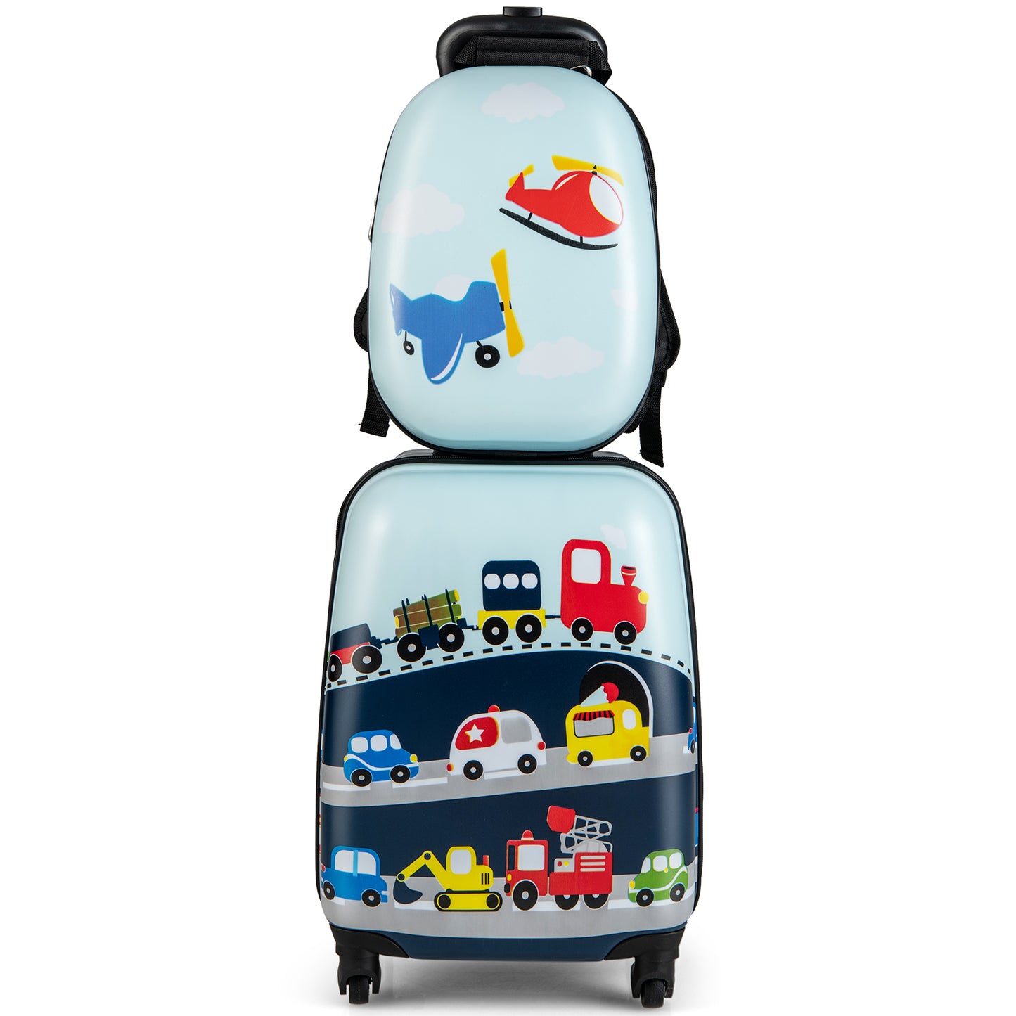 2-Piece Carry-on Luggage Set with Spinner Wheels for Children-Navy