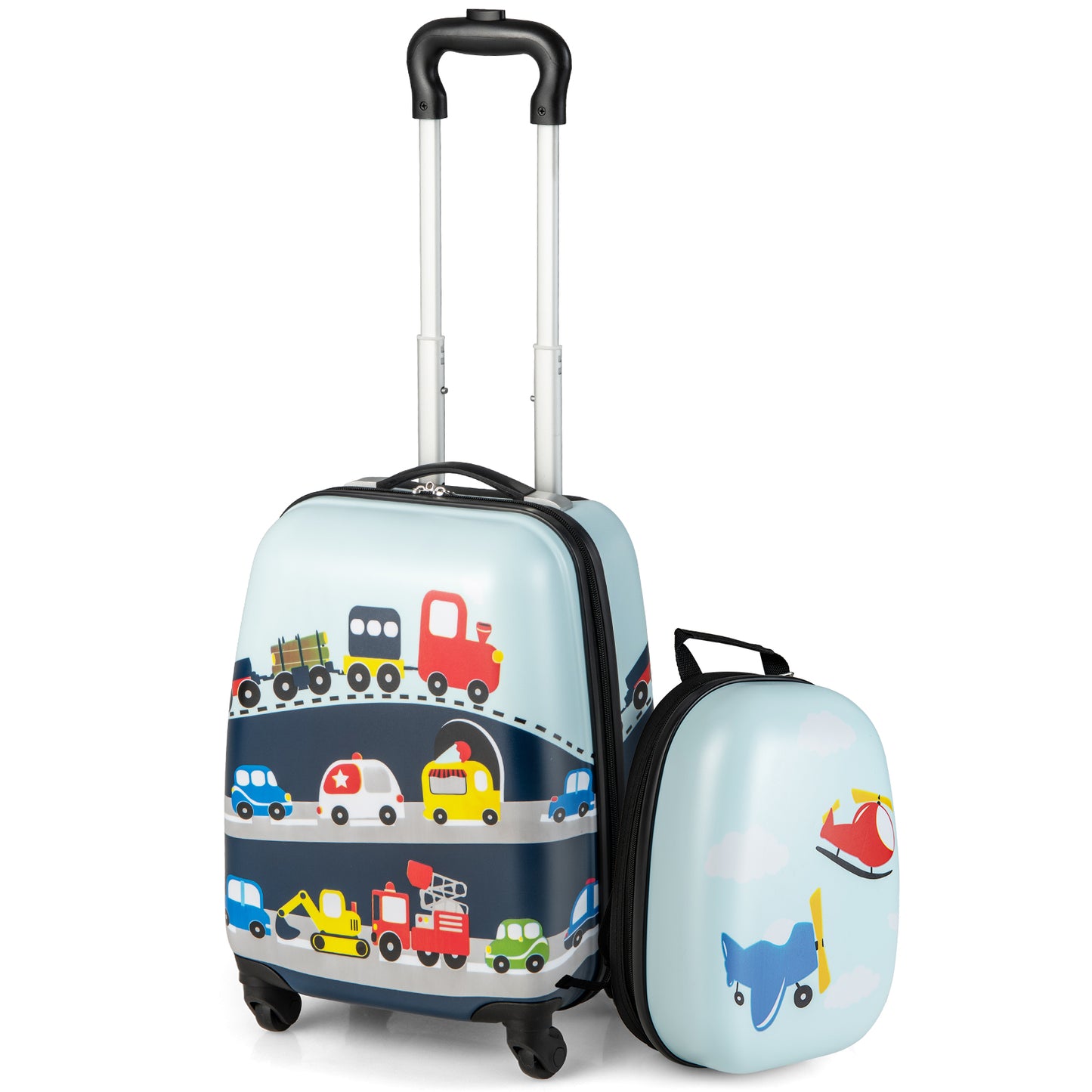 2-Piece Carry-on Luggage Set with Spinner Wheels for Children-Navy