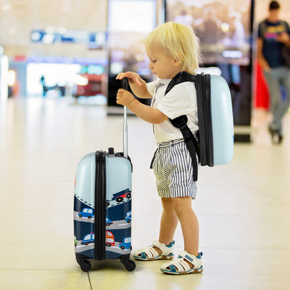 2-Piece Carry-on Luggage Set with Spinner Wheels for Children-Navy