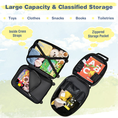 2-Piece Carry-on Luggage Set with Spinner Wheels for Children-Navy