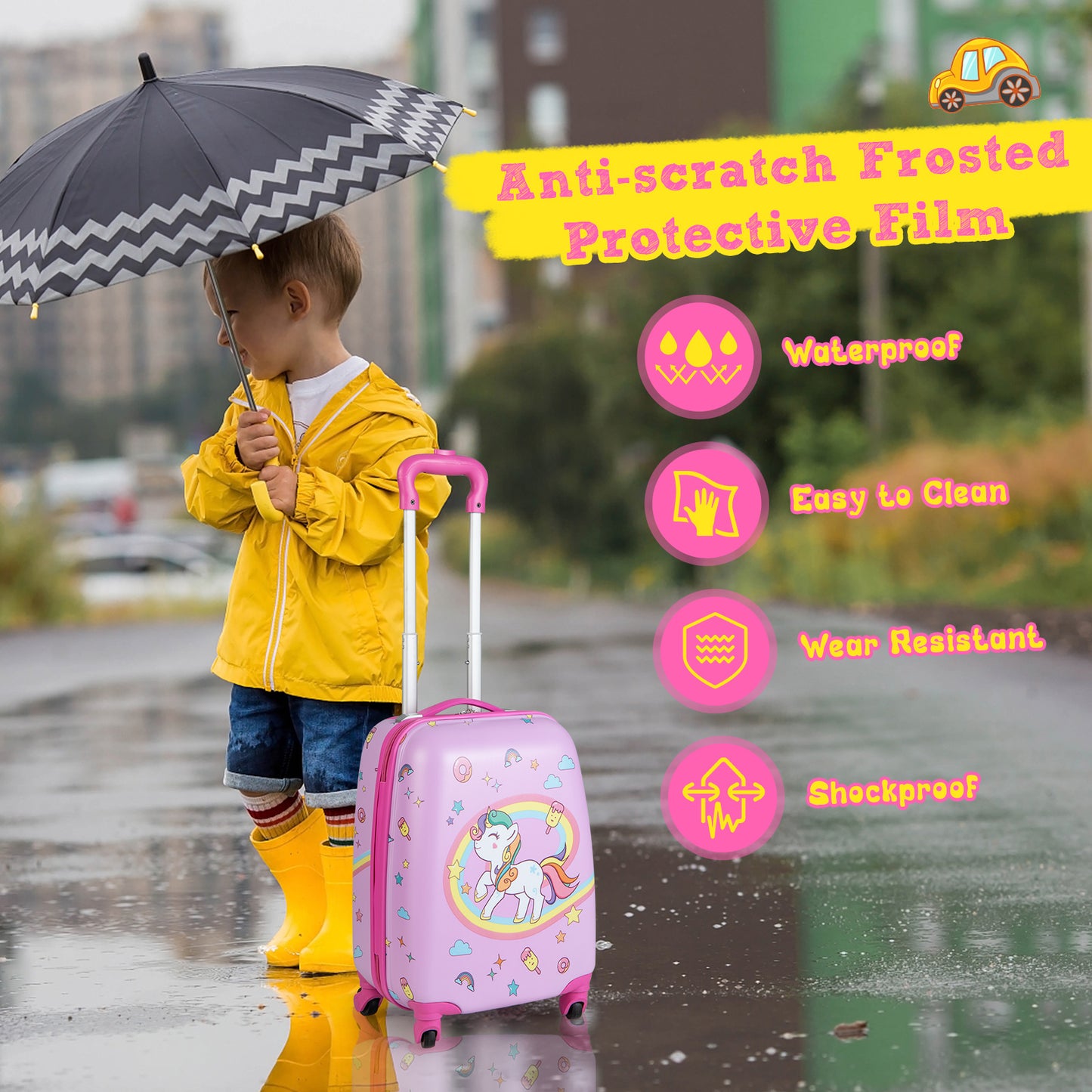 2-Piece Carry-on Luggage Set with Spinner Wheels for Children-Pink