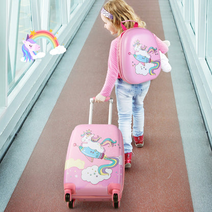 Hardside Rolling Suitcase with Spinner Wheels &amp; Retractable Handle-Pink