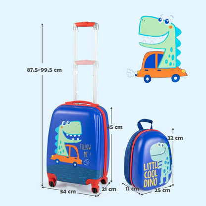 Hardside Rolling Suitcase with Spinner Wheels &amp; Retractable Handle-Blue