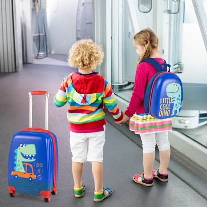 Hardside Rolling Suitcase with Spinner Wheels &amp; Retractable Handle-Blue