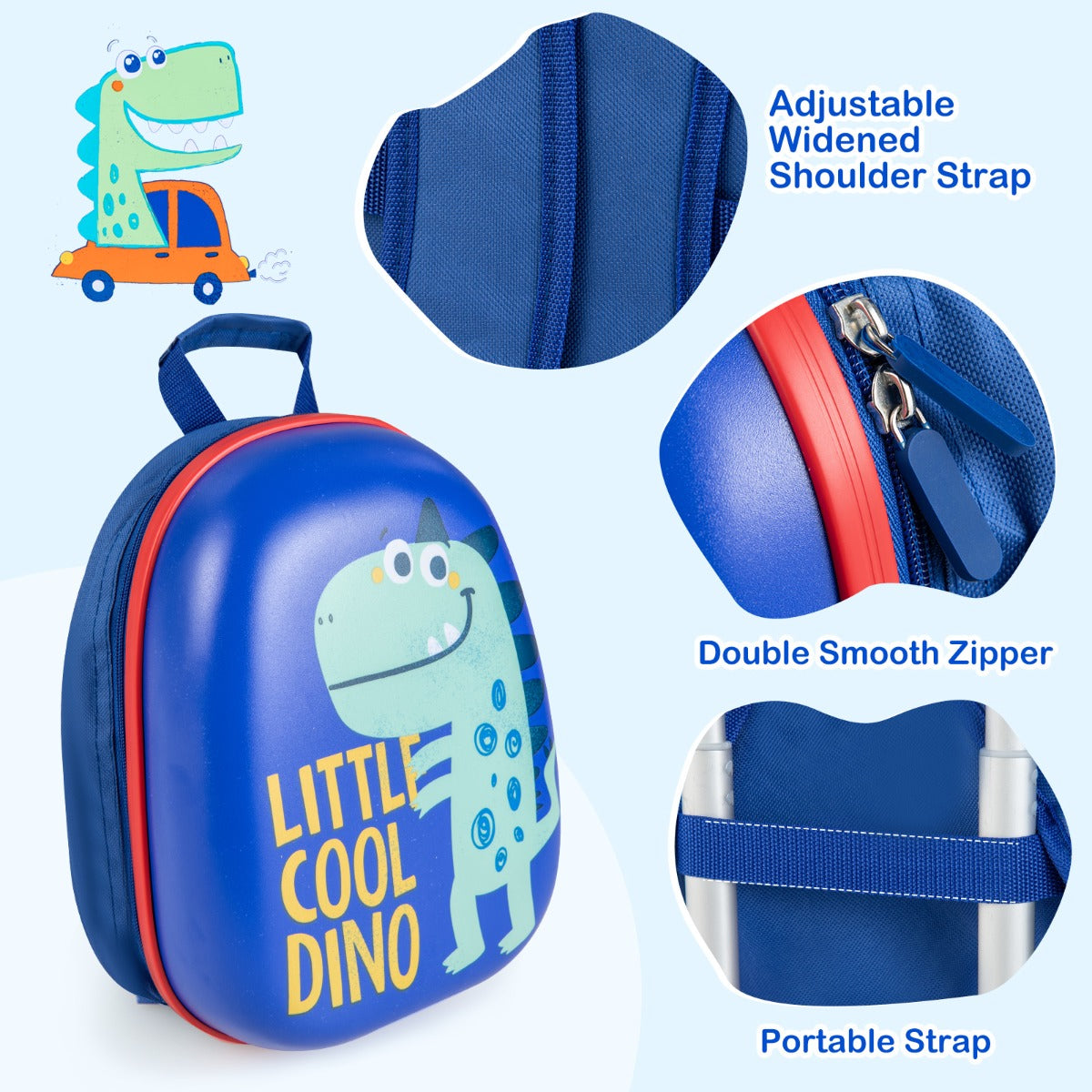 Hardside Rolling Suitcase with Spinner Wheels &amp; Retractable Handle-Blue