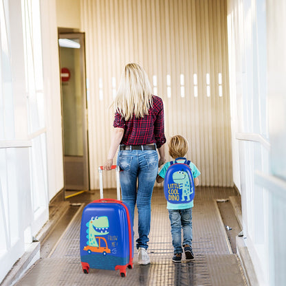 Hardside Rolling Suitcase with Spinner Wheels &amp; Retractable Handle-Blue