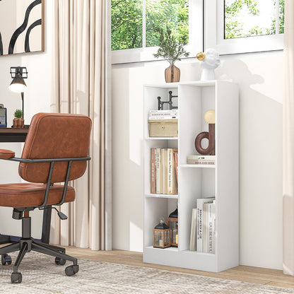 Costway 5-Cube Freestanding Storage Bookshelf with 2 Anti-Tipping Kits-White