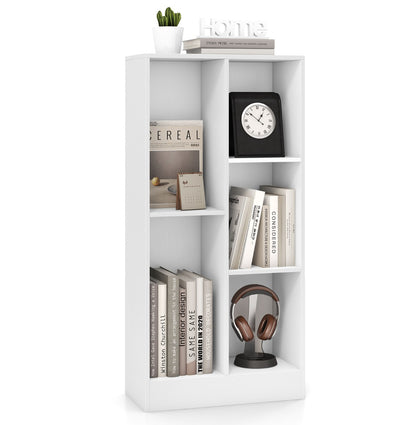 Costway 5-Cube Freestanding Storage Bookshelf with 2 Anti-Tipping Kits-White