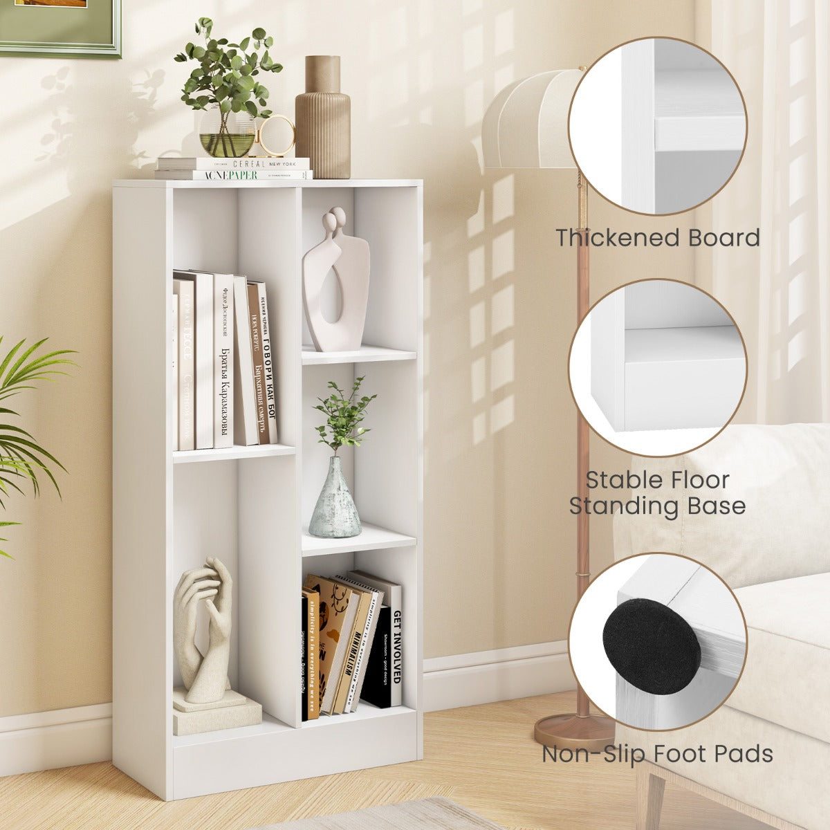 Modern open cube shelf works as a bookcase, toy cabinet, display stand, or storage organizer