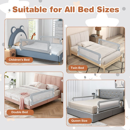 Toddler Bed Rail Guard with Adjustable Safety Strap for Baby