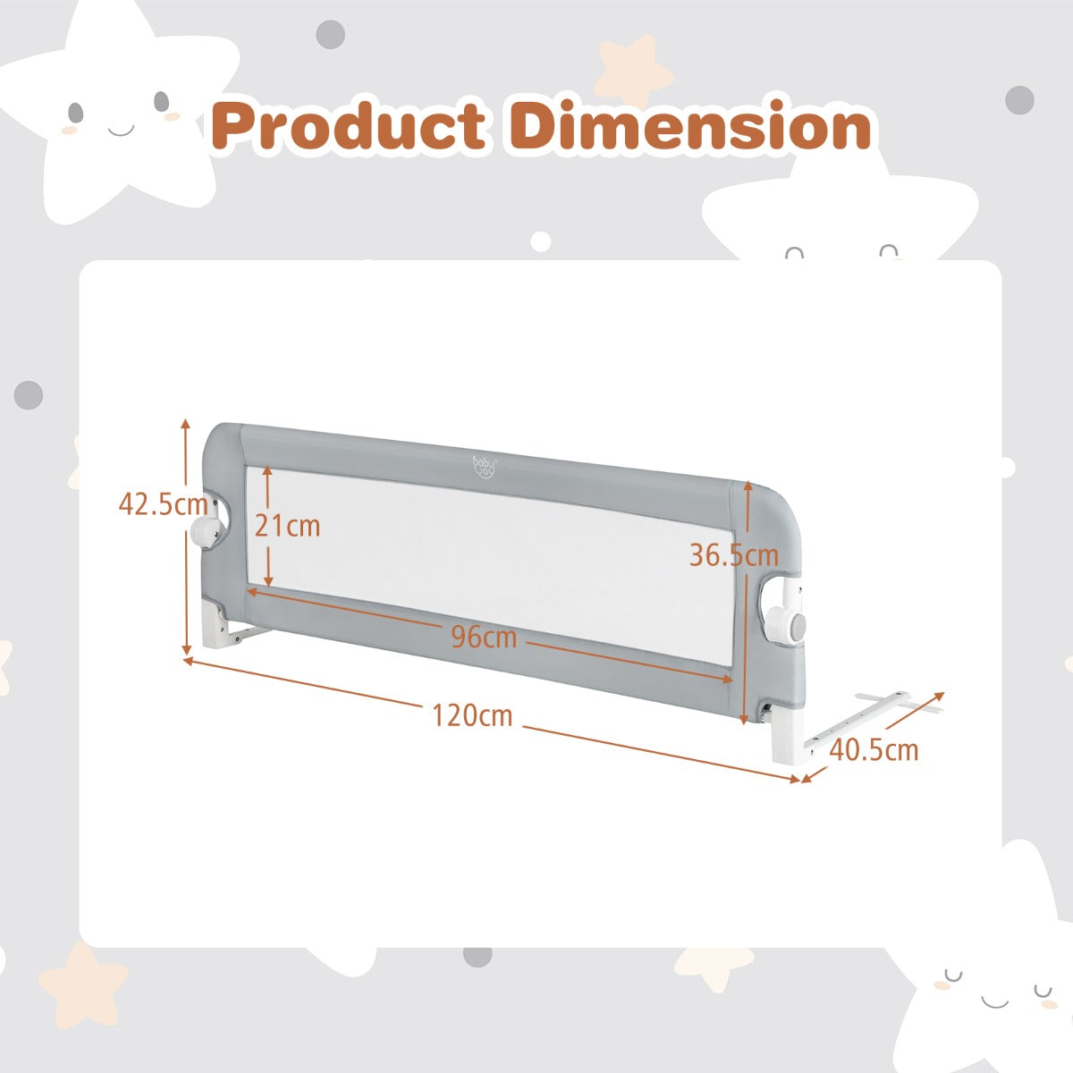 Toddler Bed Rail Guard with Adjustable Safety Strap for Baby