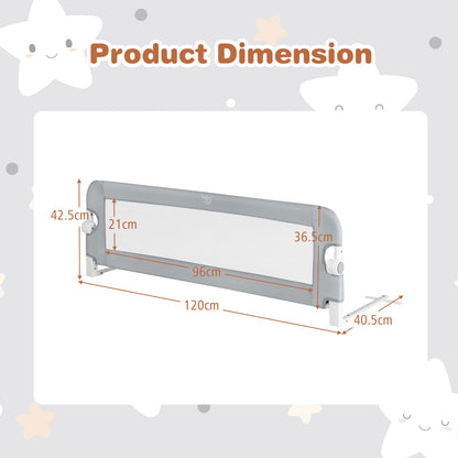 Toddler Bed Rail Guard with Adjustable Safety Strap for Baby