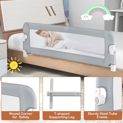 Toddler Bed Rail Guard with Adjustable Safety Strap for Baby
