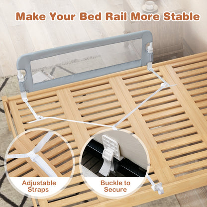 Toddler Bed Rail Guard with Adjustable Safety Strap for Baby