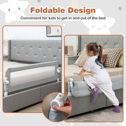 Toddler Bed Rail Guard with Adjustable Safety Strap for Baby