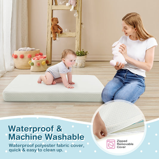 Costway Baby Bed Mattress Playard Pad with Removable Cover