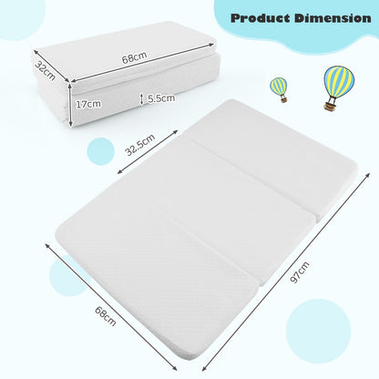 Costway Tri-fold Baby Foam Mattress with Carrying Bag for Travel