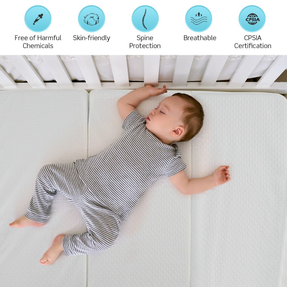 Costway Tri-fold Baby Foam Mattress with Carrying Bag for Travel
