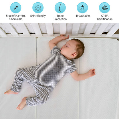 Costway Tri-fold Baby Foam Mattress with Carrying Bag for Travel