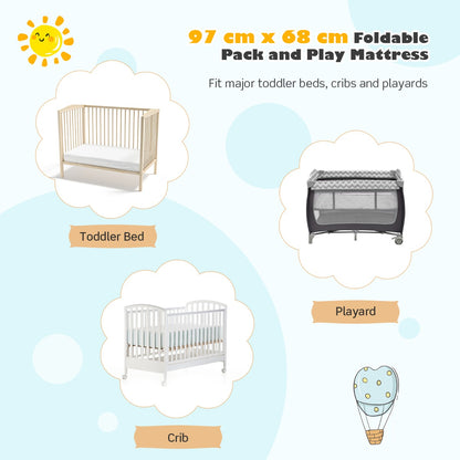 Costway Tri-fold Baby Foam Mattress with Carrying Bag for Travel