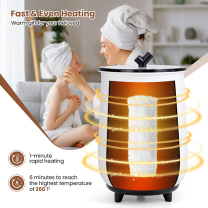 23L Large Luxury Bucket-Style Towel Warmer with Fragrant Disc Holder-Black