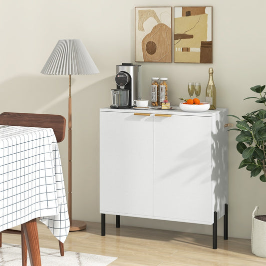 Costway 2-Door Buffet Cabinet with Anti-Tipping Kits for Dining Living Room Entryway-White