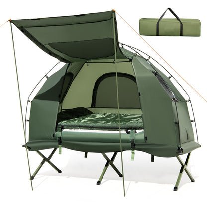1-Person Camping Tent Cot with Air Mattress and Carry Bag for Picnic, Trip
