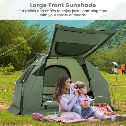 1-Person Camping Tent Cot with Air Mattress and Carry Bag for Picnic, Trip