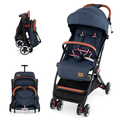 Canopy Stroller with Adjustable 95°- 175°Backrest for Baby-Navy