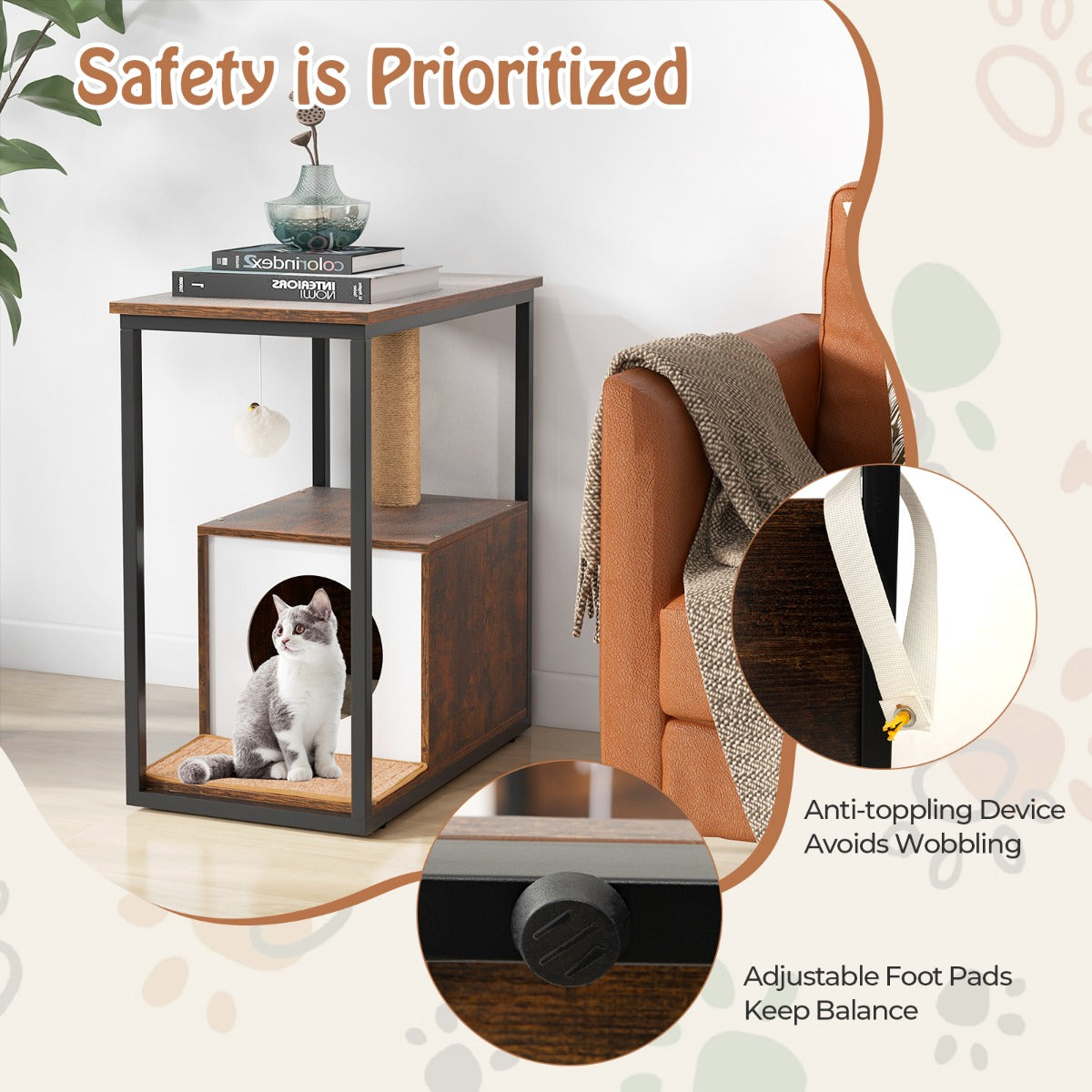 Sturdy powder-coated metal frame and MDF construction support up to 40kg