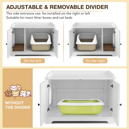 Cat Litter Box Enclosure with Cat Scratching Pad for Pet