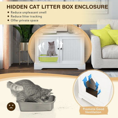 Cat Litter Box Enclosure with Cat Scratching Pad for Pet