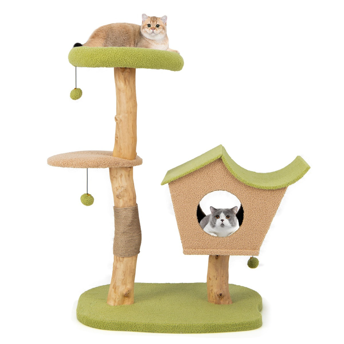 Costway 110CM Cat Tree with Padded Top Perch for Pet