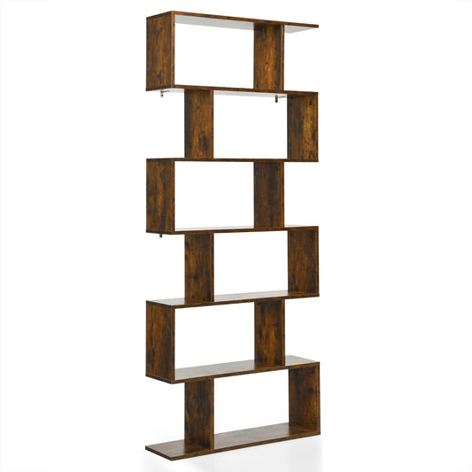 Costway 6-Tier Bookshelf with Anti-Tipping Device for Office