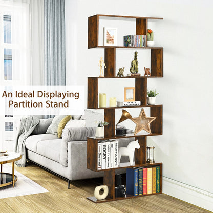 Costway 6-Tier Bookshelf with Anti-Tipping Device for Office