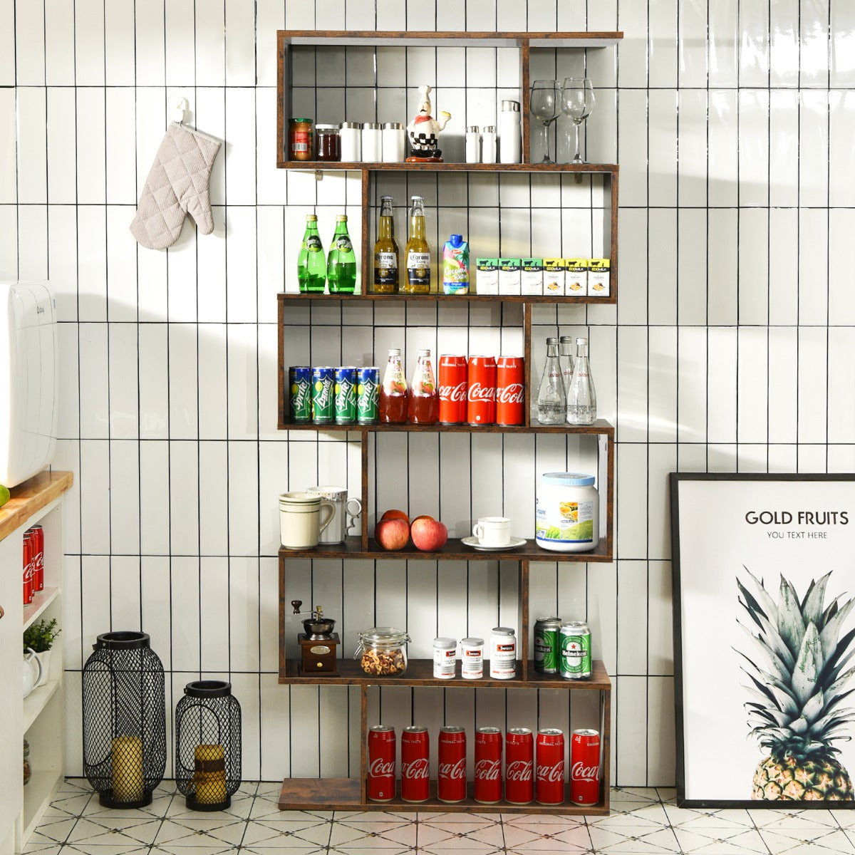 Wide bottom base helps improve stability while the modern bookcase stands securely on floors