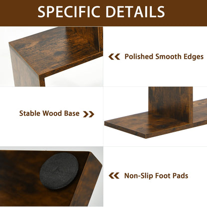 Each bookshelf shelf supports up to 20 kilograms for displaying books and decorative items