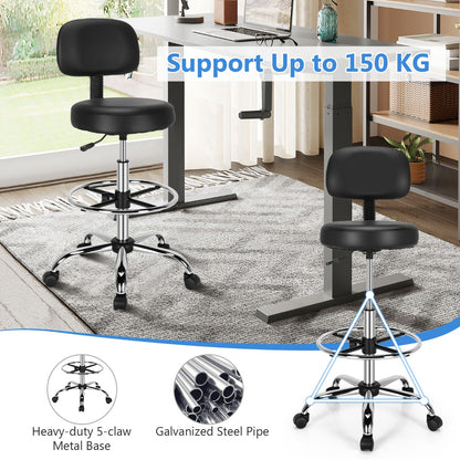 Ergonomic Drafting Chair with Backrest for Office