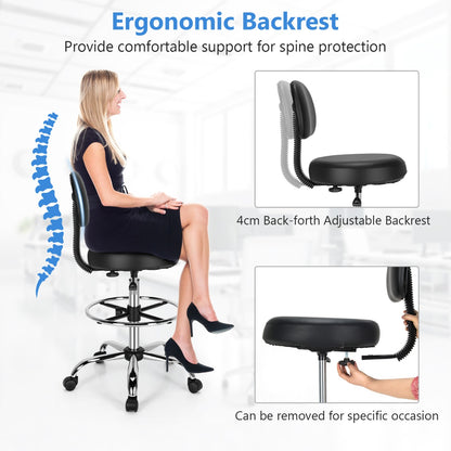 Ergonomic Drafting Chair with Backrest for Office