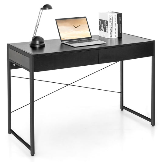Costway Computer Desk with 2 Drawers with Storage for Home Office