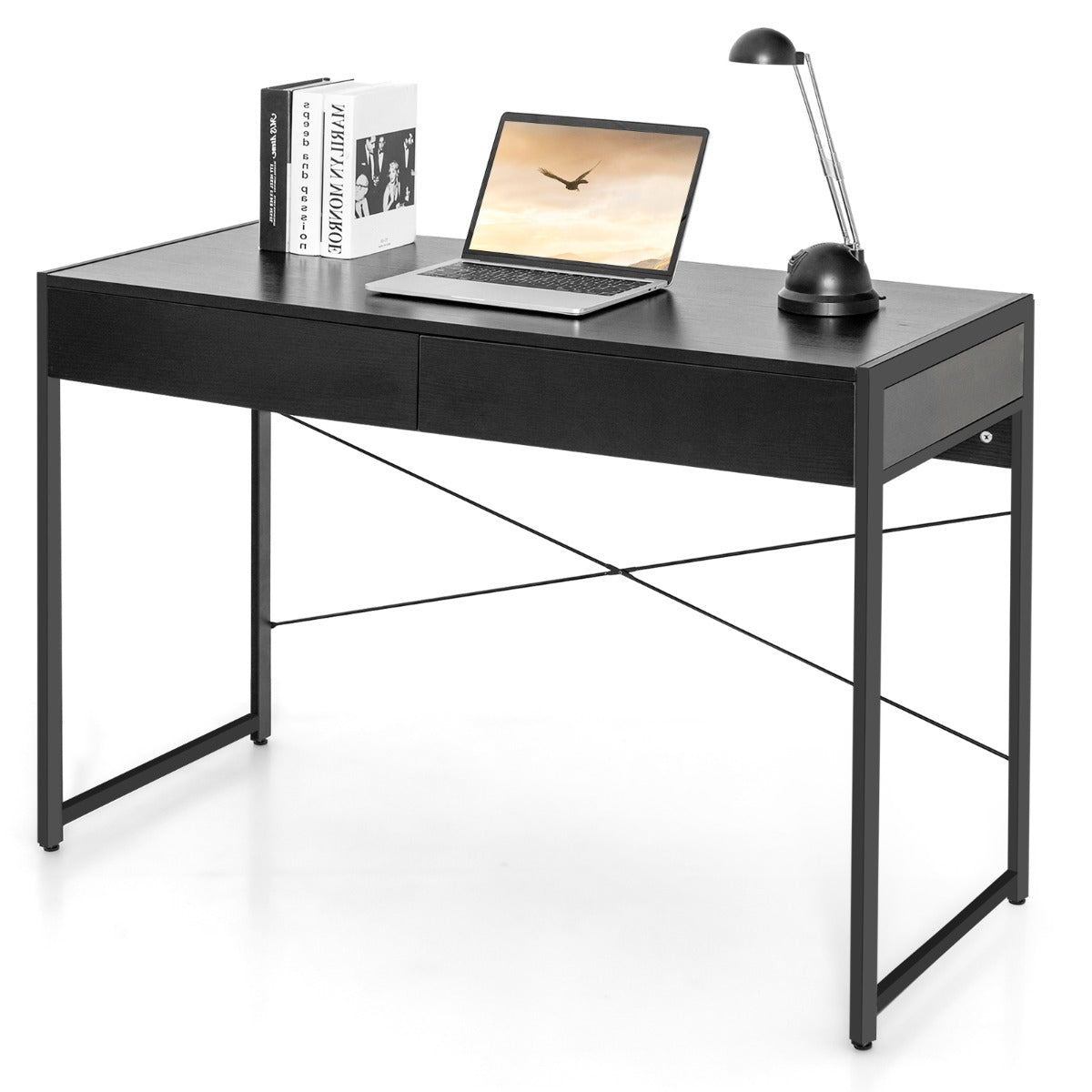 Costway Computer Desk with 2 Drawers with Storage for Home Office