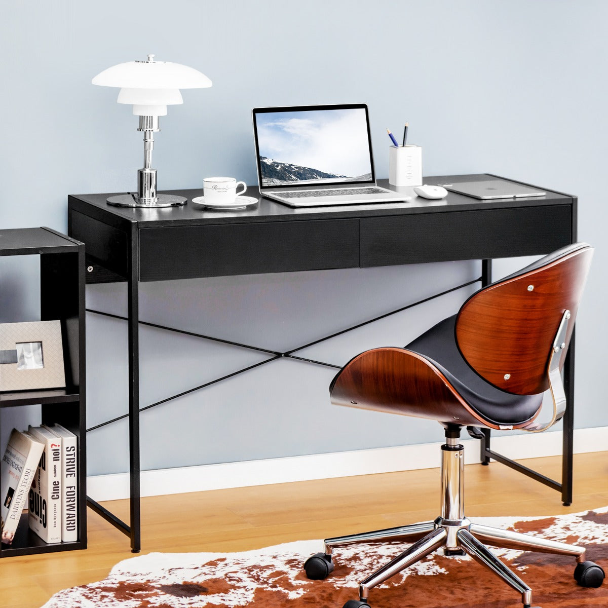 Costway Computer Desk with 2 Drawers with Storage for Home Office