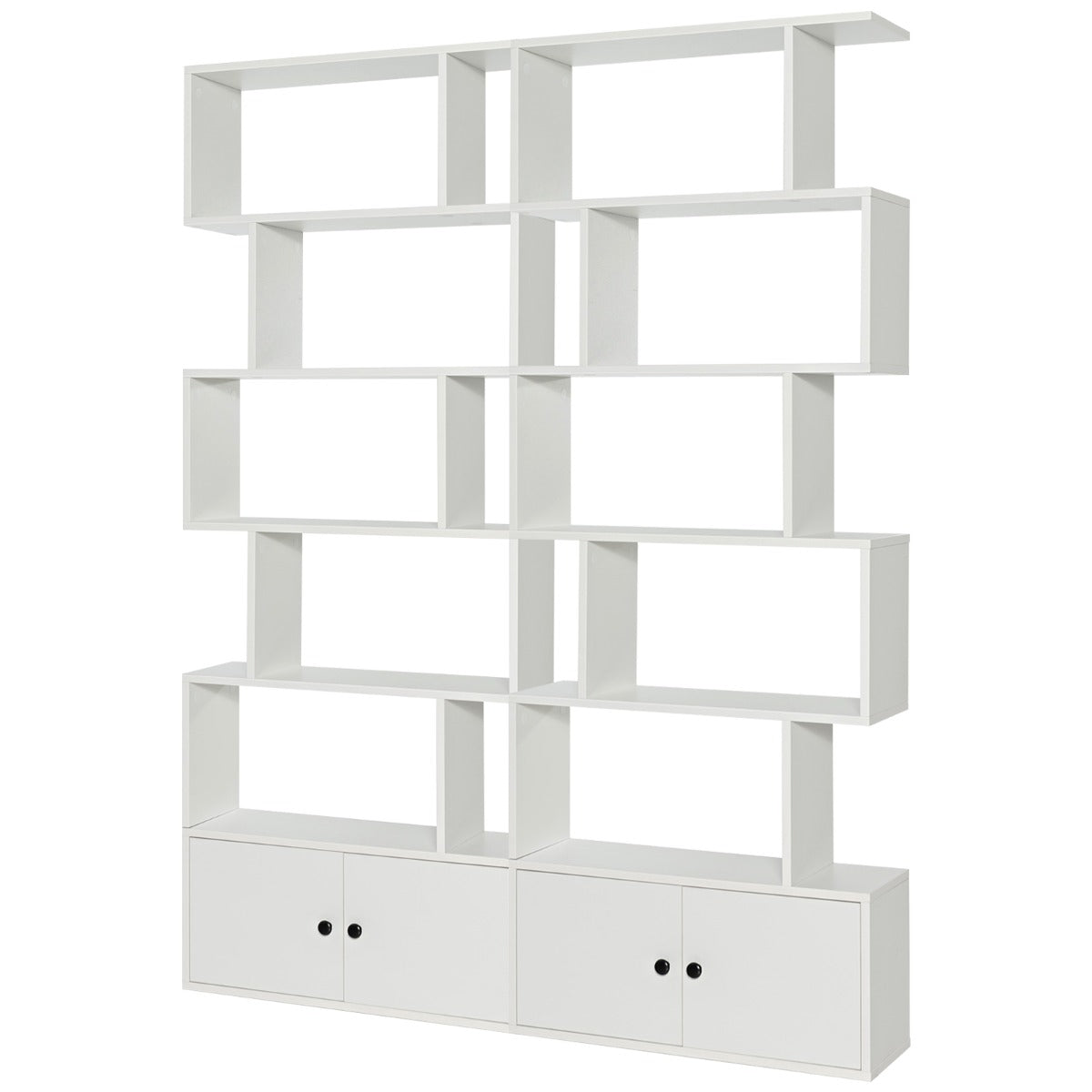Distinctive S-shaped design serves as both functional storage furniture and an artistic decoration