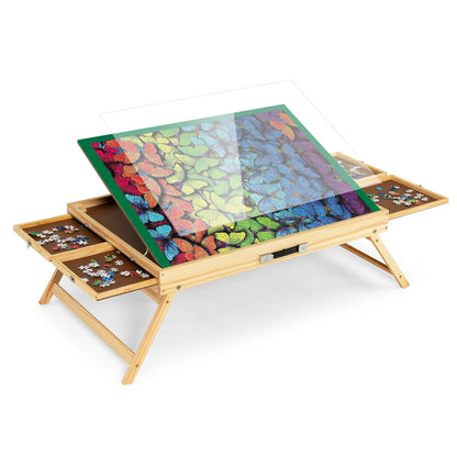 1000 Pieces Adjustable Portable Puzzle Table with Anti-slip Felt for Teens & Adults