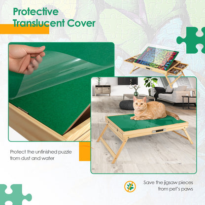 1000 Pieces Adjustable Portable Puzzle Table with Anti-slip Felt for Teens & Adults