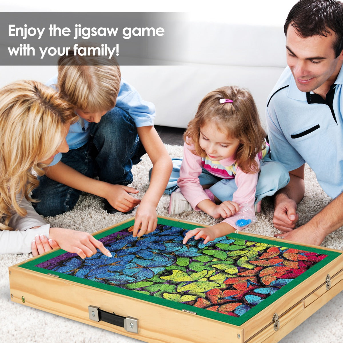 1000 Pieces Adjustable Portable Puzzle Table with Anti-slip Felt for Teens & Adults