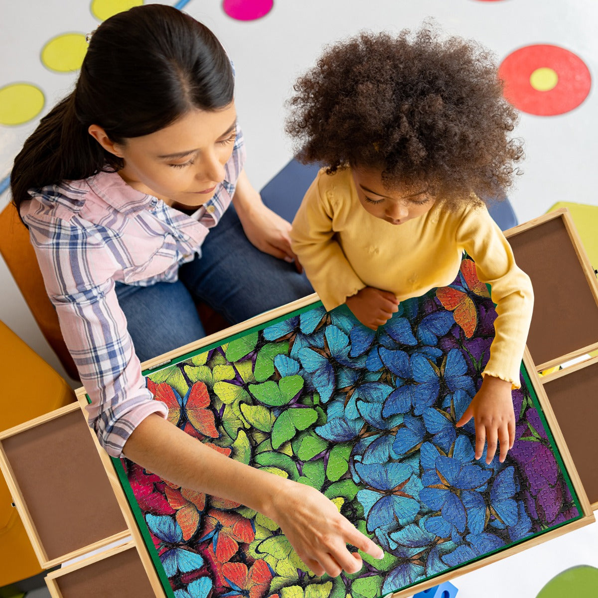1000 Pieces Adjustable Portable Puzzle Table with Anti-slip Felt for Teens & Adults