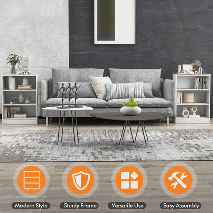 Black, white, or rustic brown bookshelf features a durable water-resistant engineered wood surface